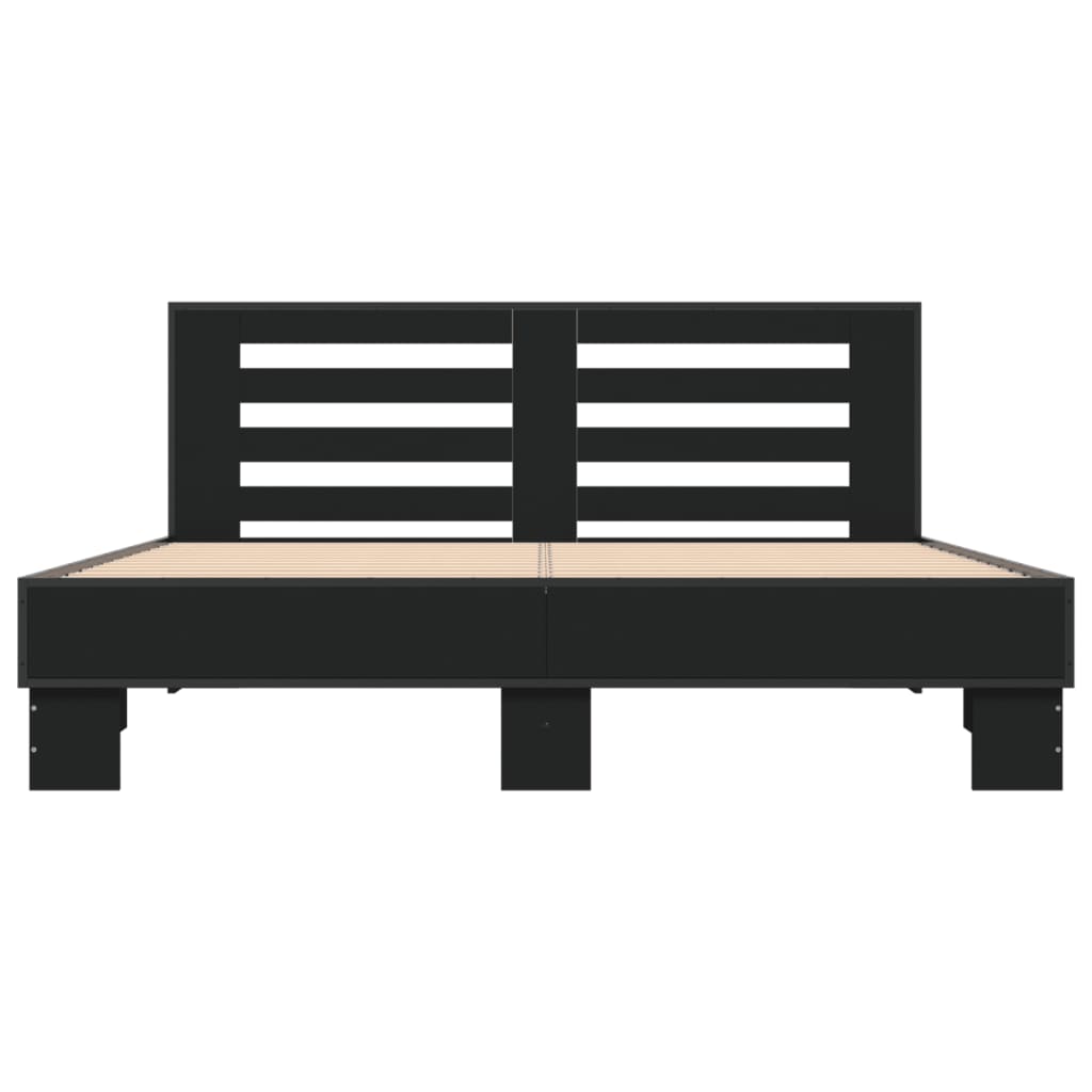 Cadre de lit sans matelas noir 150x200 cm - XIOS