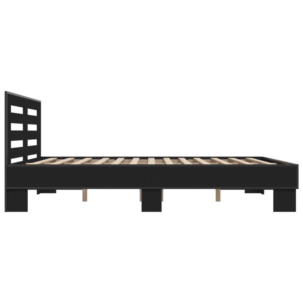 Cadre de lit sans matelas noir 150x200 cm - XIOS