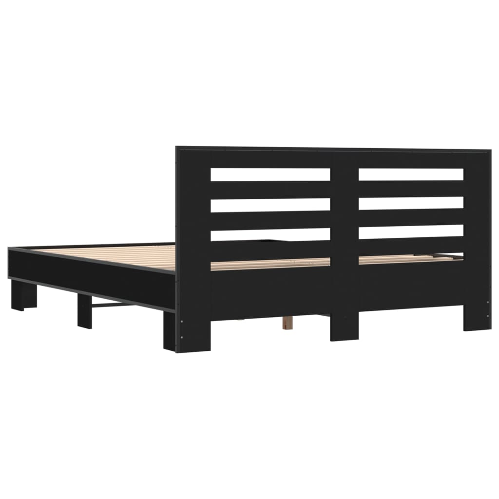 Cadre de lit sans matelas noir 150x200 cm - XIOS
