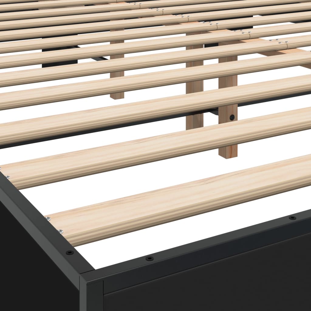 Cadre de lit sans matelas noir 150x200 cm - XIOS