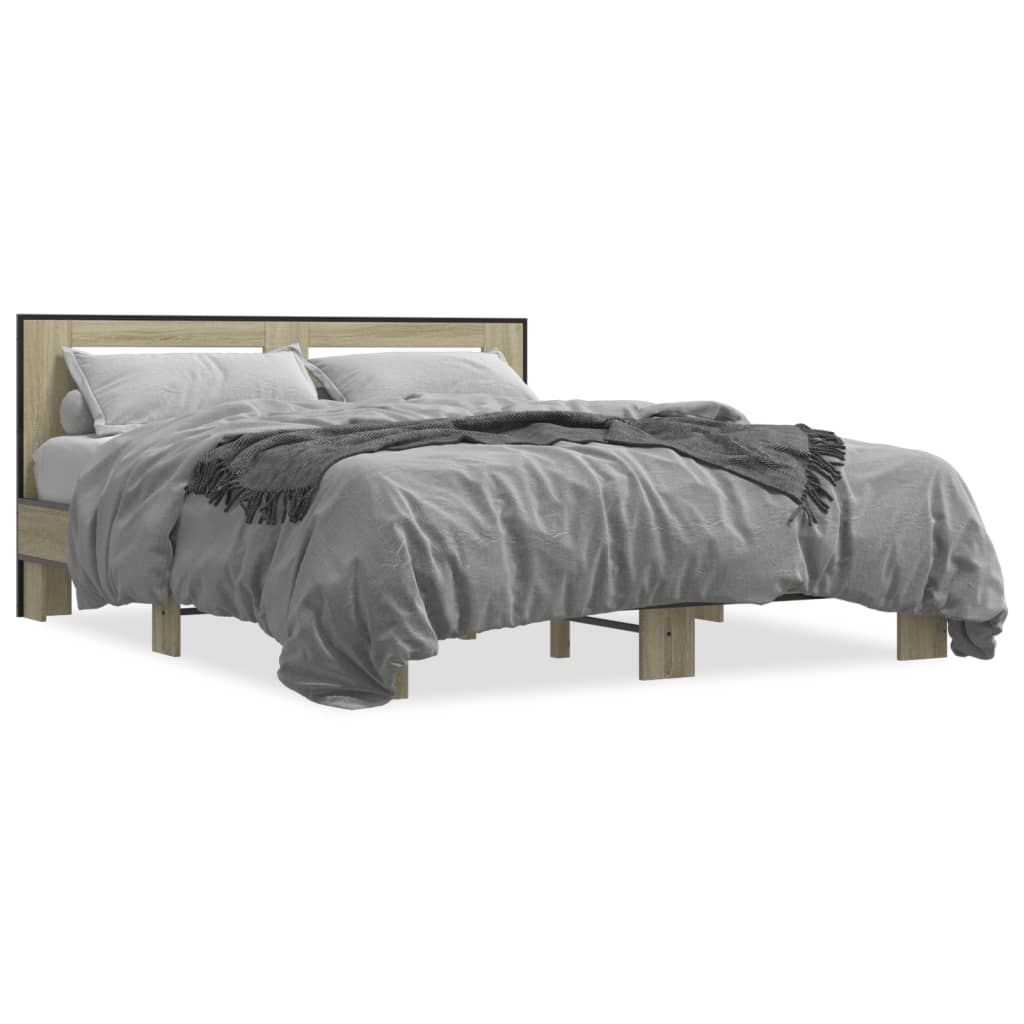 Cadre de lit sans matelas chêne sonoma 150x200 cm - XIOS