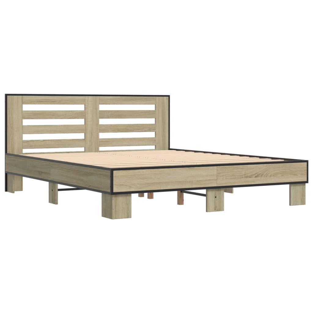 Cadre de lit sans matelas chêne sonoma 150x200 cm - XIOS