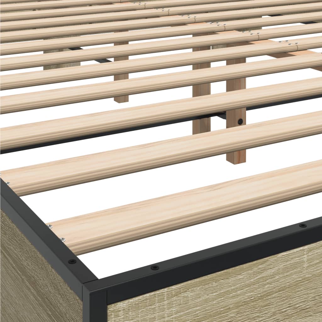 Cadre de lit sans matelas chêne sonoma 150x200 cm - XIOS