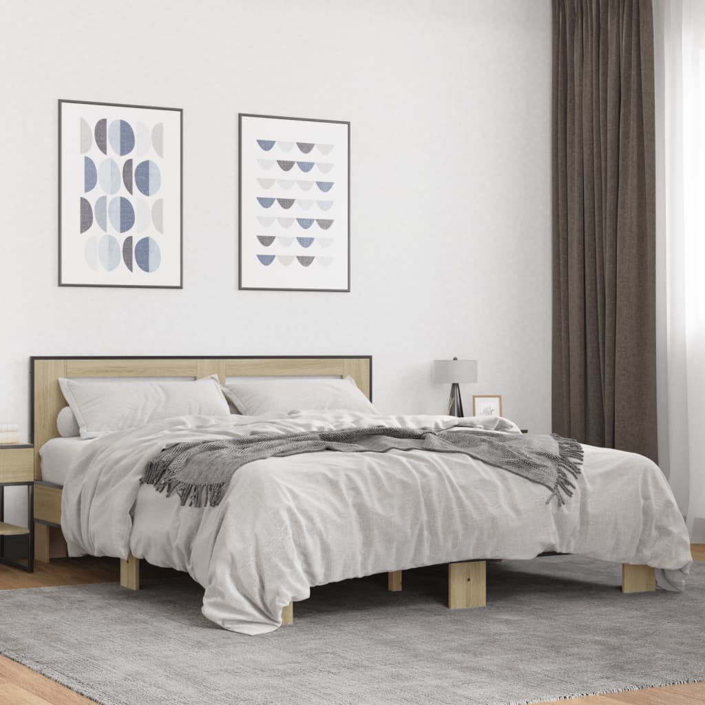 Cadre de lit sans matelas chêne sonoma 150x200 cm - XIOS
