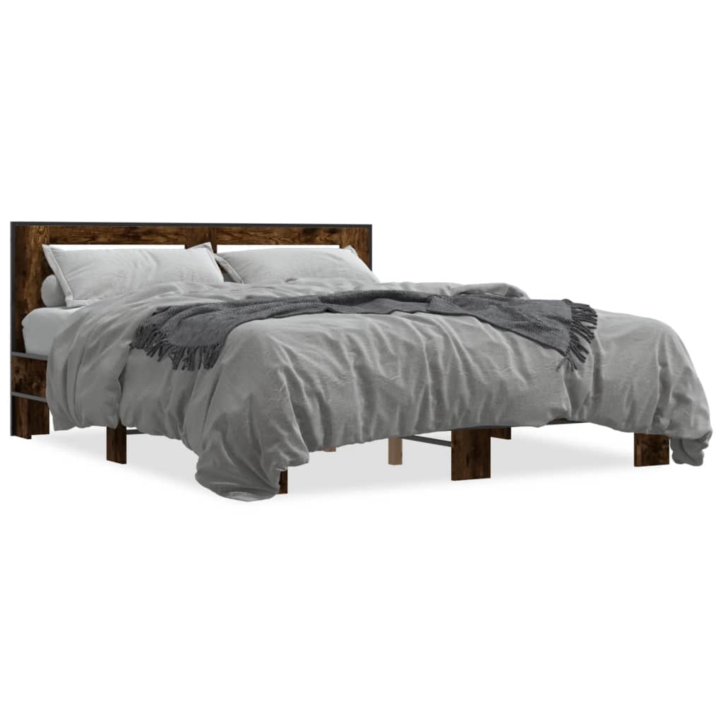 Cadre de lit sans matelas chêne fumé 150x200 cm - XIOS