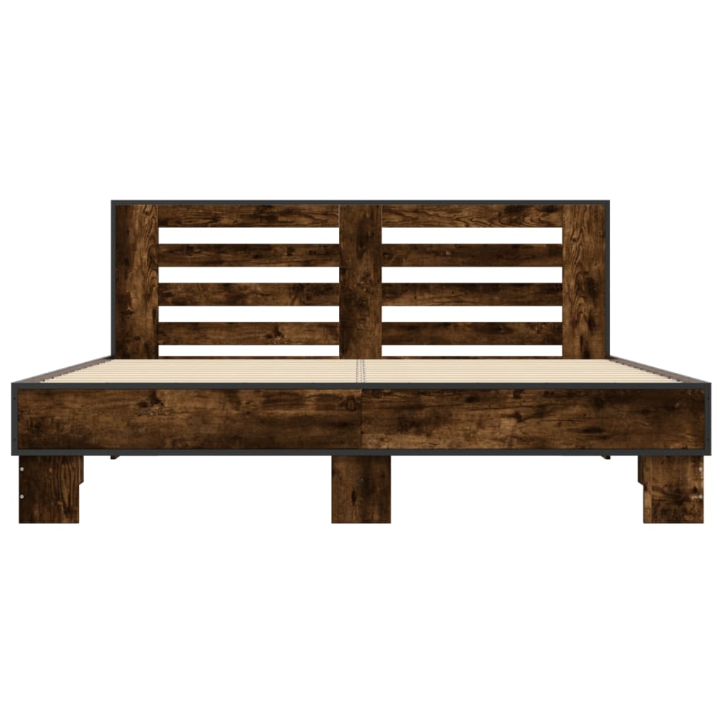 Cadre de lit sans matelas chêne fumé 150x200 cm - XIOS