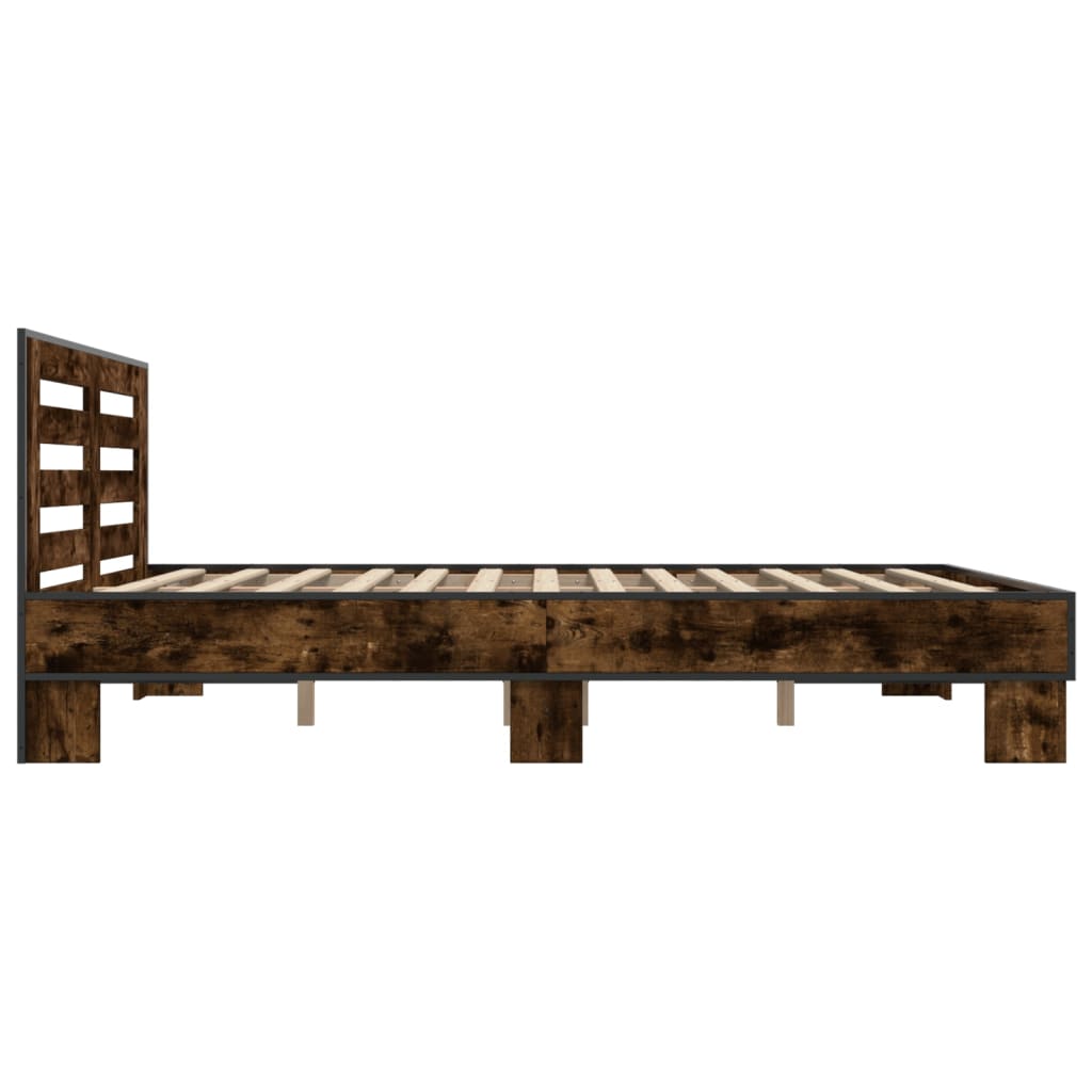 Cadre de lit sans matelas chêne fumé 150x200 cm - XIOS
