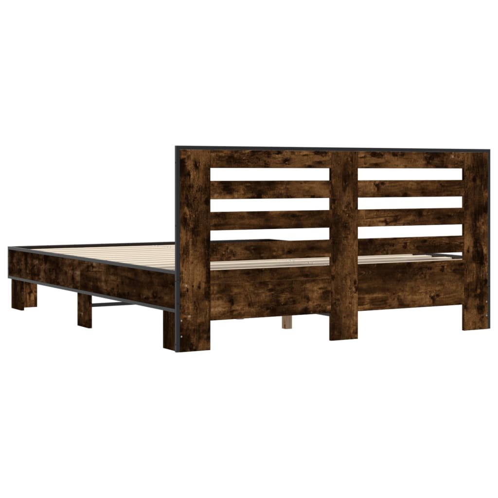 Cadre de lit sans matelas chêne fumé 150x200 cm - XIOS