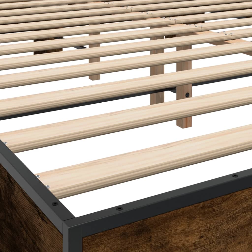 Cadre de lit sans matelas chêne fumé 150x200 cm - XIOS