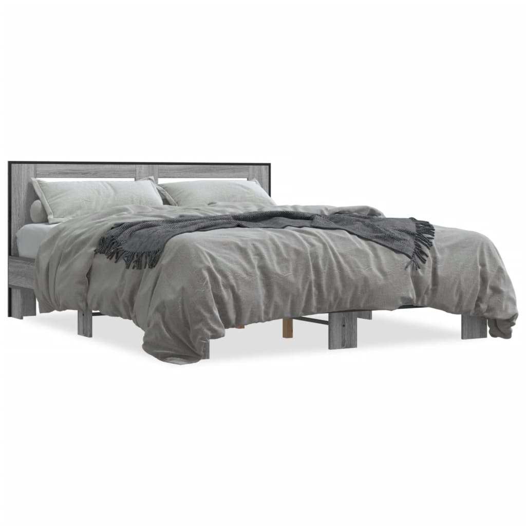 Cadre de lit sans matelas sonoma gris 150x200 cm - XIOS