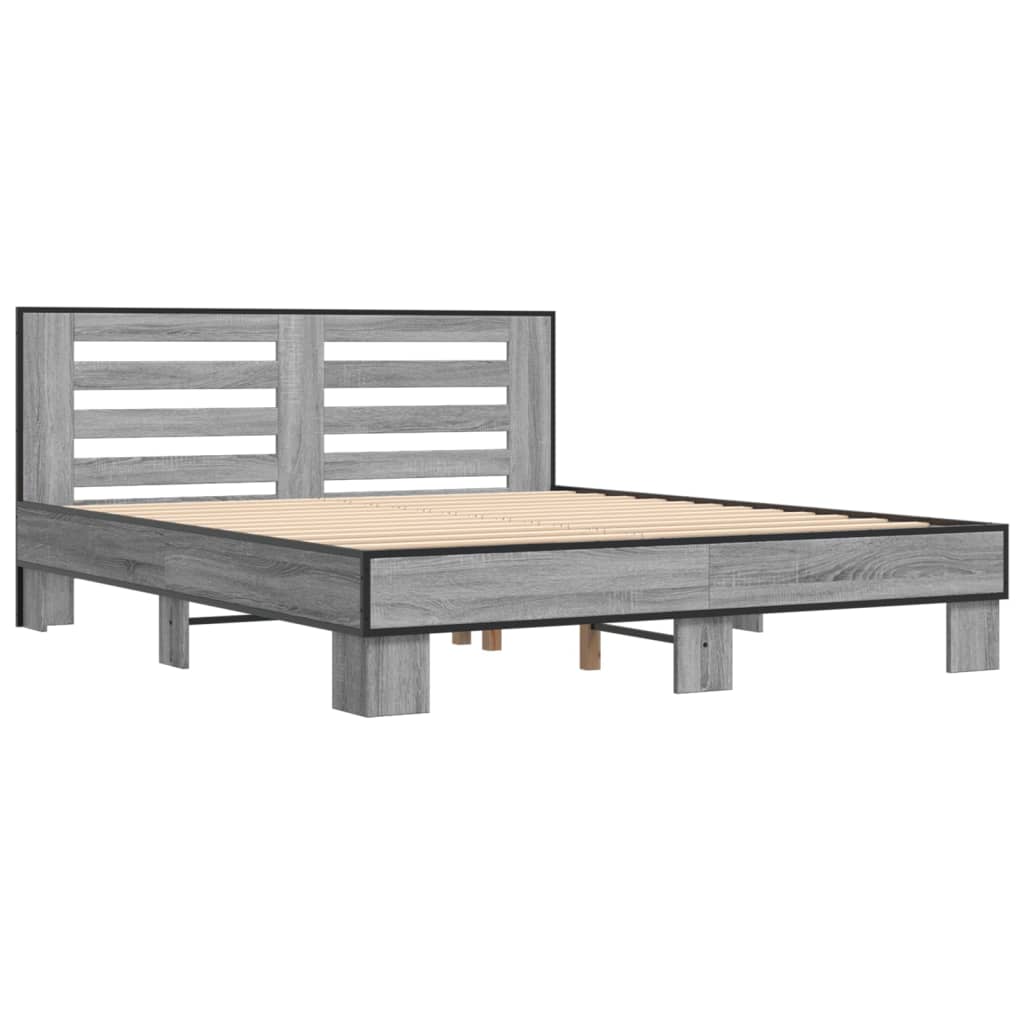 Cadre de lit sans matelas sonoma gris 150x200 cm - XIOS