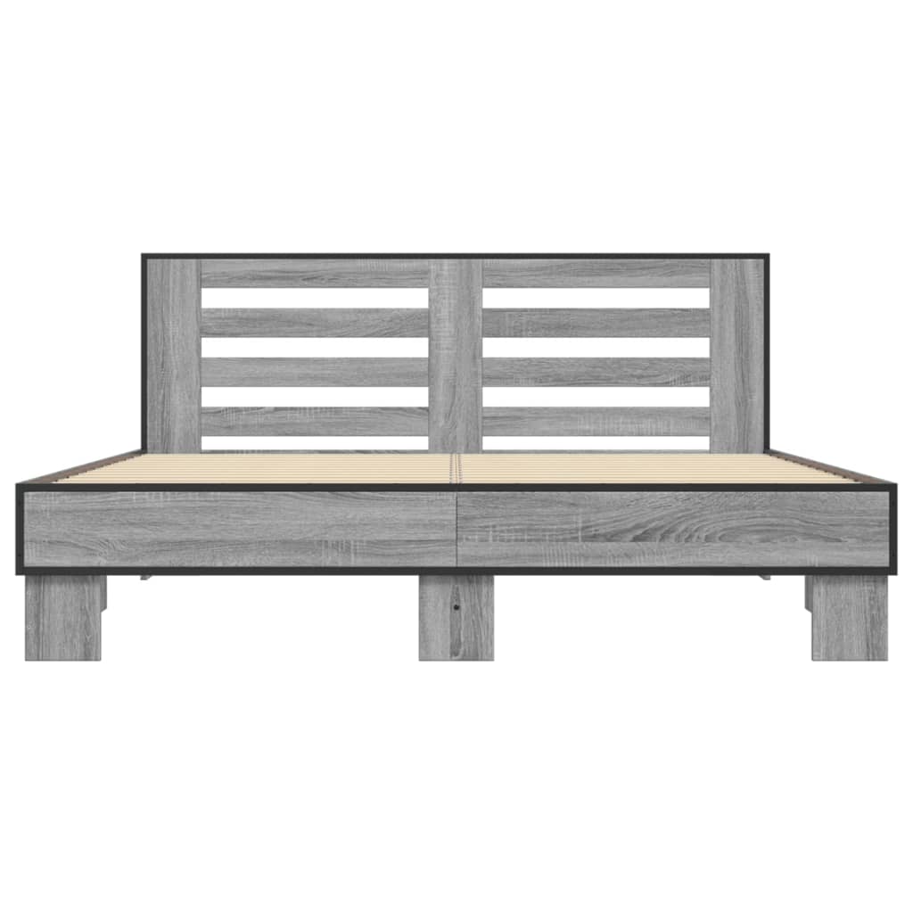 Cadre de lit sans matelas sonoma gris 150x200 cm - XIOS
