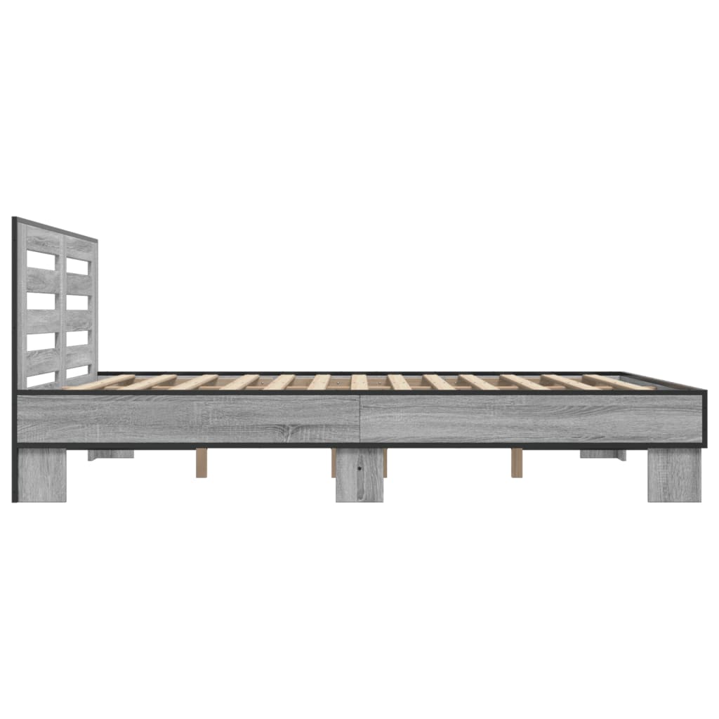 Cadre de lit sans matelas sonoma gris 150x200 cm - XIOS