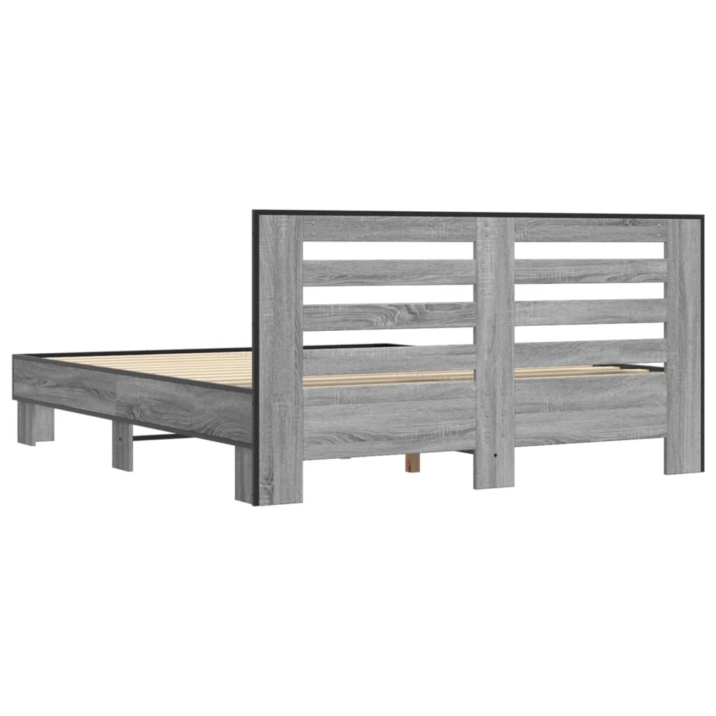 Cadre de lit sans matelas sonoma gris 150x200 cm - XIOS