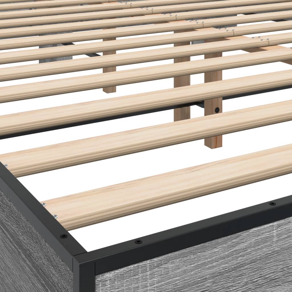 Cadre de lit sans matelas sonoma gris 150x200 cm - XIOS