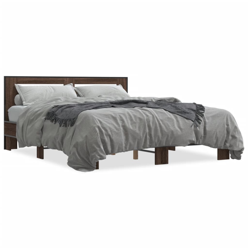 Cadre de lit sans matelas chêne marron 150x200 cm - XIOS