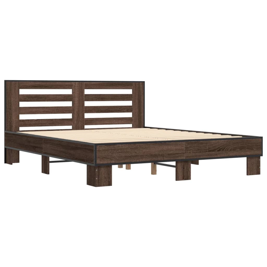 Cadre de lit sans matelas chêne marron 150x200 cm - XIOS