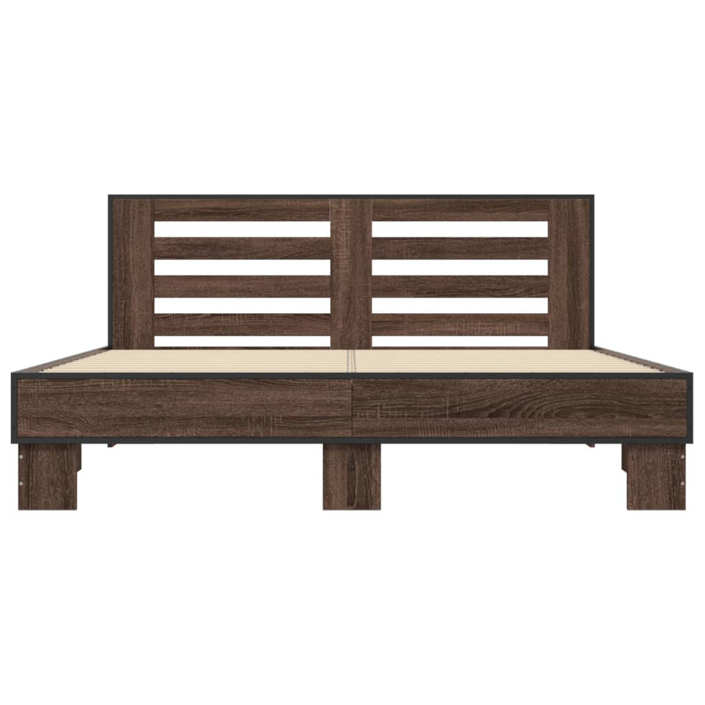 Cadre de lit sans matelas chêne marron 150x200 cm - XIOS