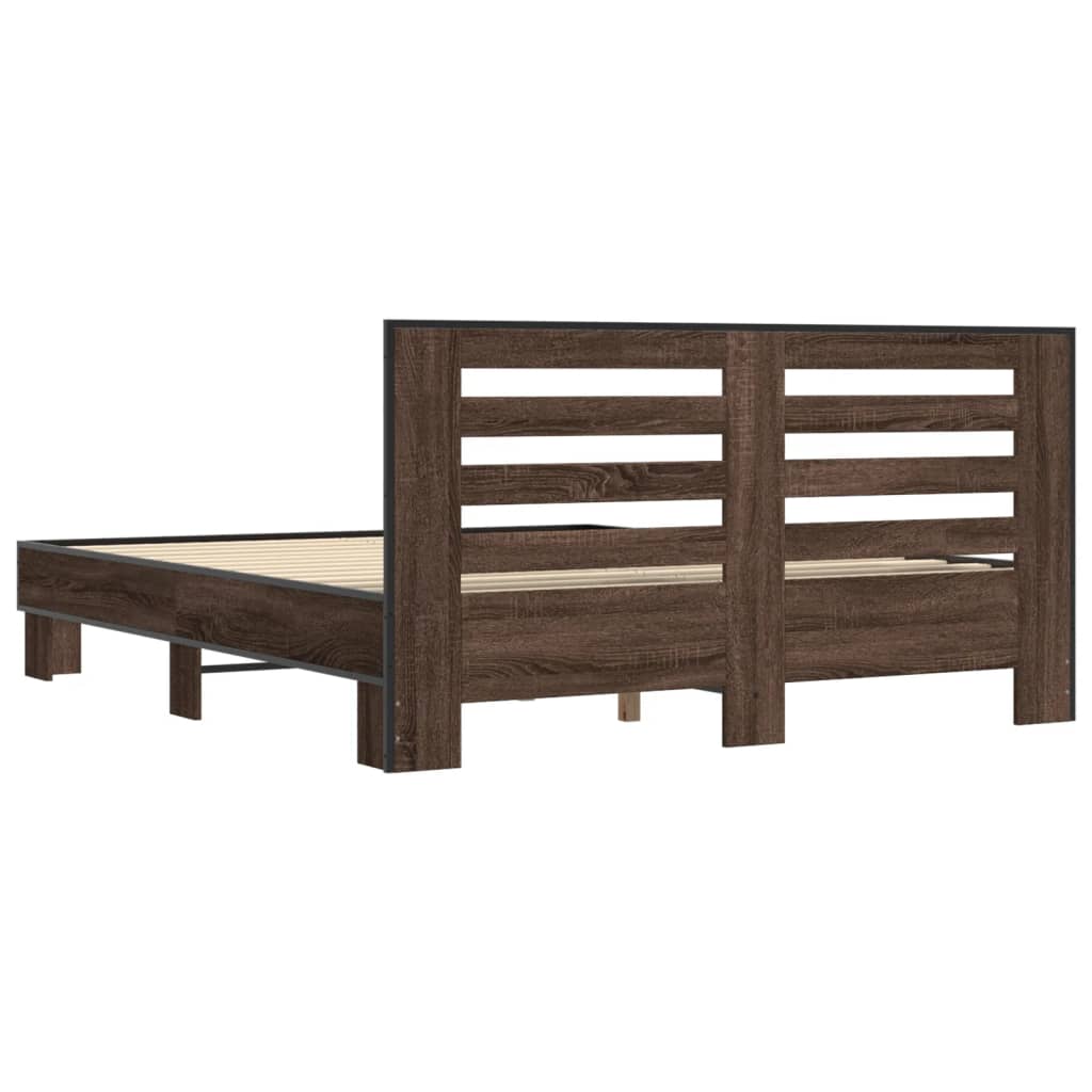 Cadre de lit sans matelas chêne marron 150x200 cm - XIOS