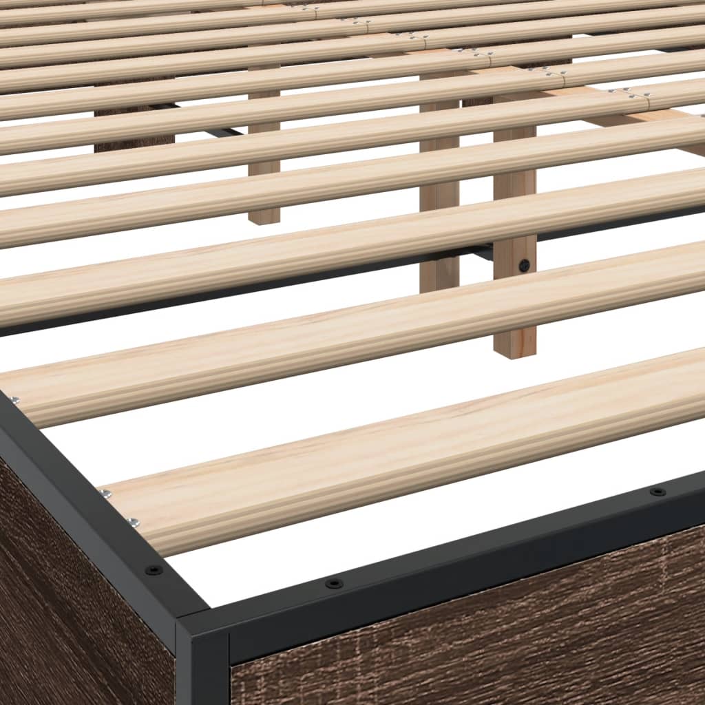 Cadre de lit sans matelas chêne marron 150x200 cm - XIOS
