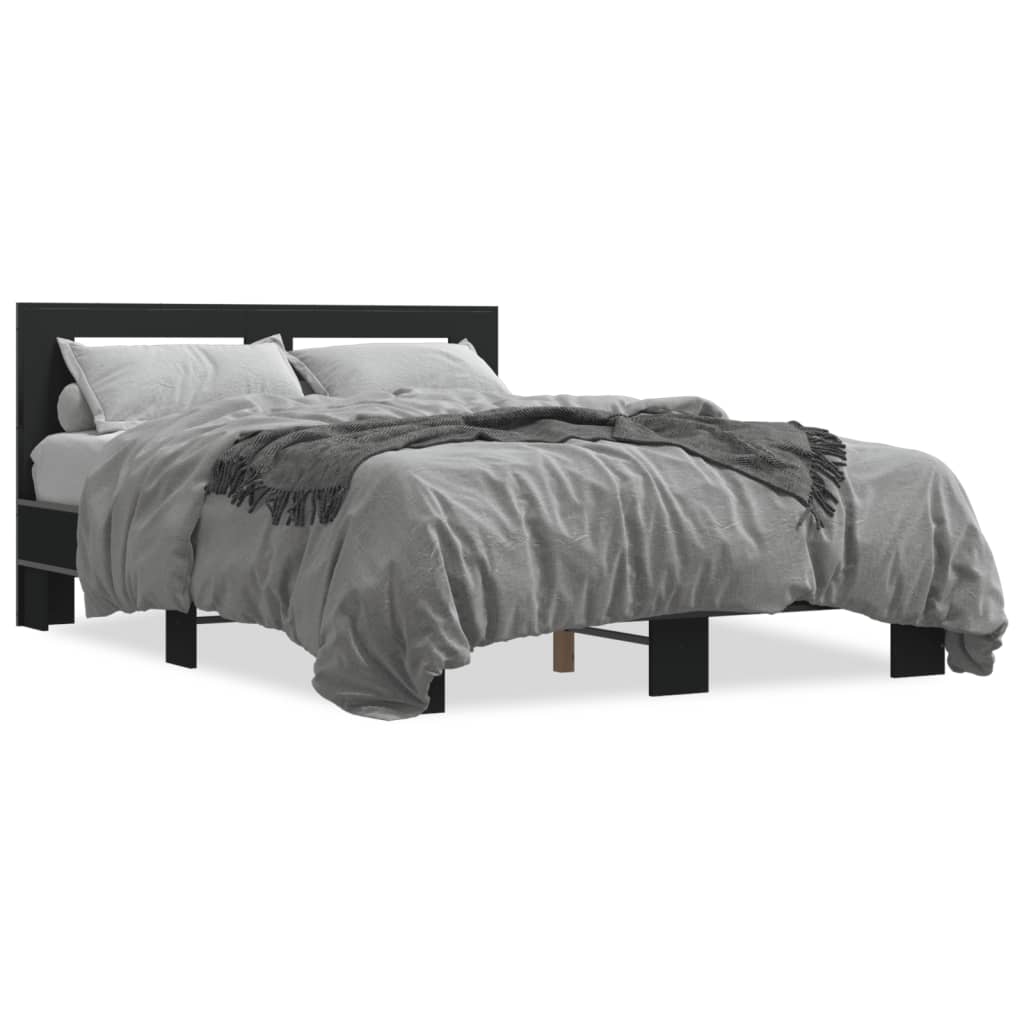 Cadre de lit sans matelas noir 140x200 cm - XIOS