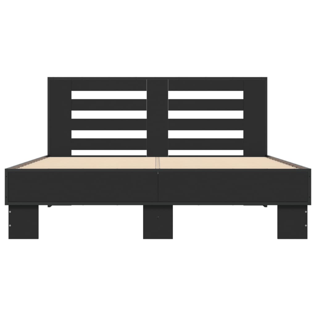 Cadre de lit sans matelas noir 140x200 cm - XIOS