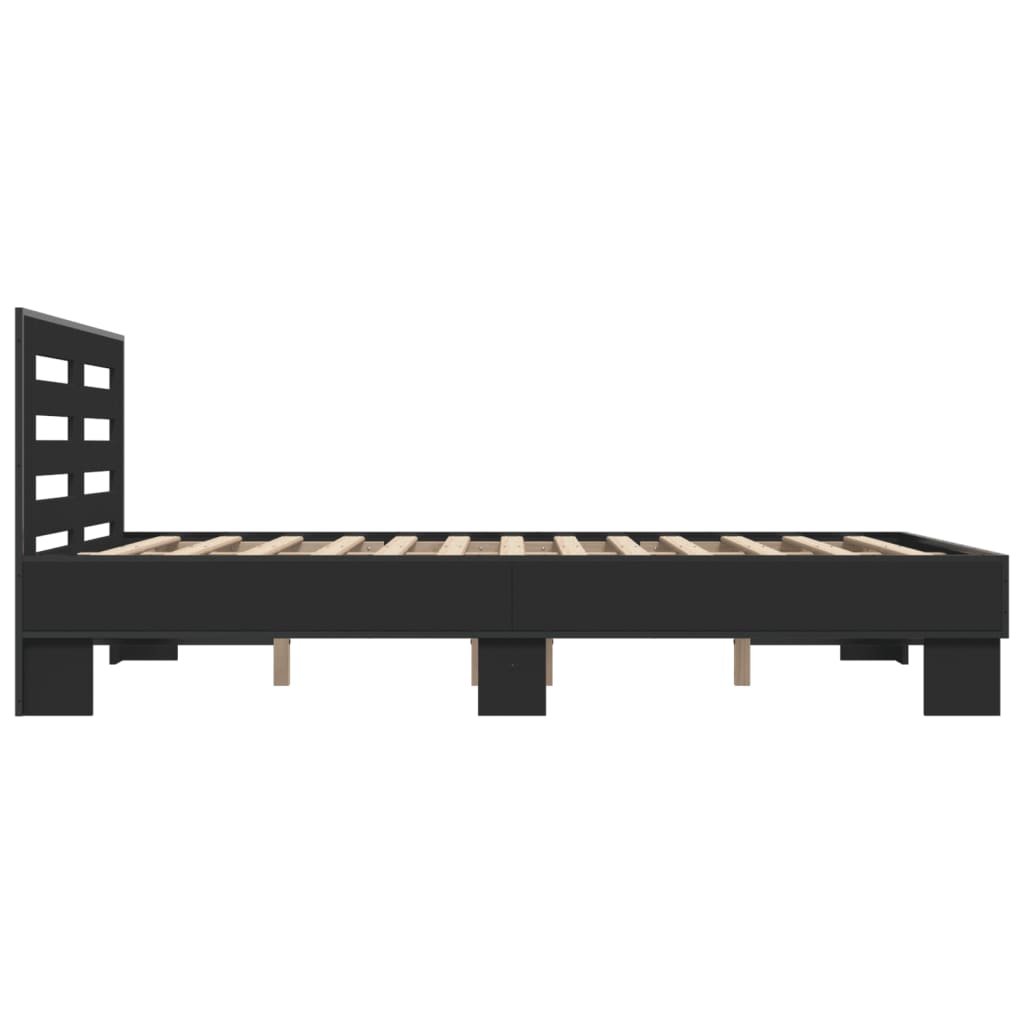 Cadre de lit sans matelas noir 140x200 cm - XIOS