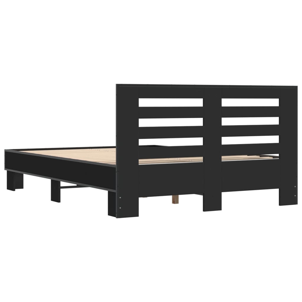 Cadre de lit sans matelas noir 140x200 cm - XIOS