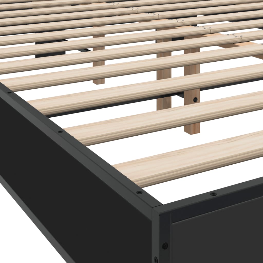 Cadre de lit sans matelas noir 140x200 cm - XIOS