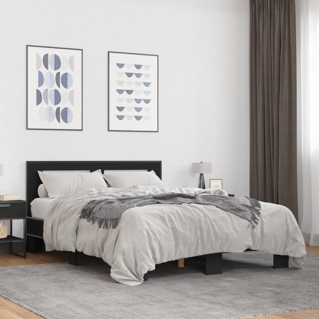 Cadre de lit sans matelas noir 140x200 cm - XIOS