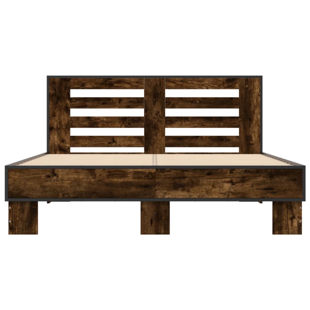 Cadre de lit sans matelas chêne fumé 140x200 cm - XIOS