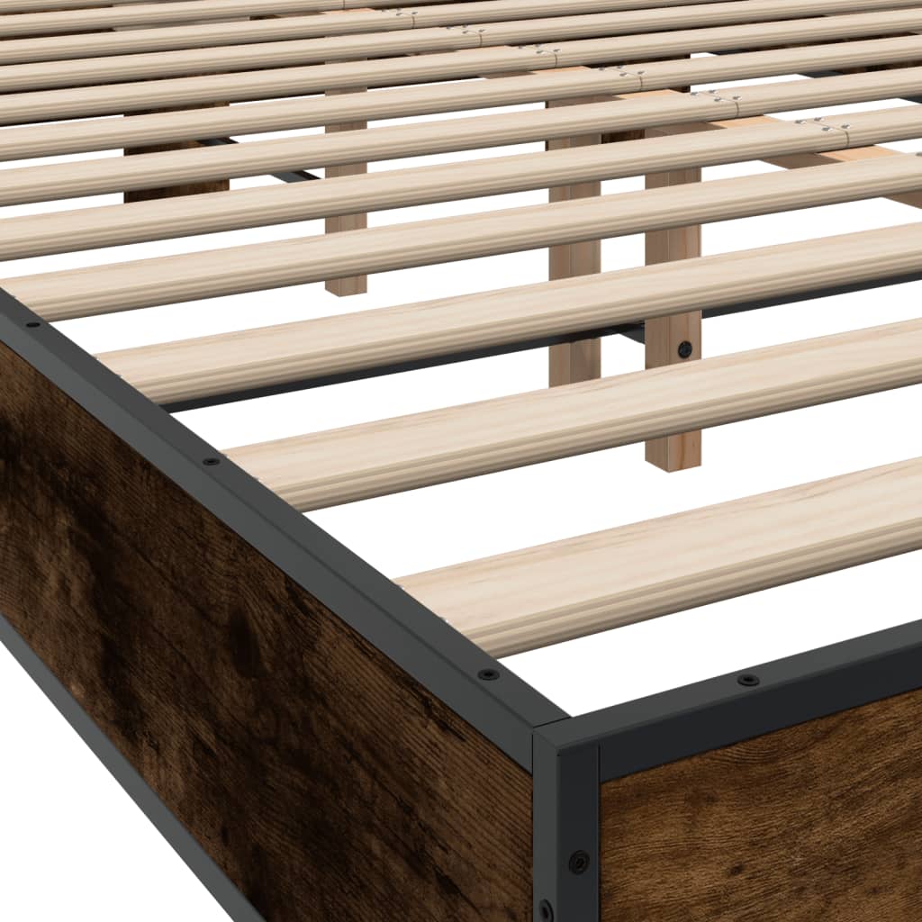 Cadre de lit sans matelas chêne fumé 140x200 cm - XIOS
