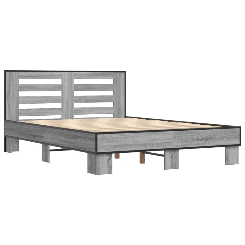 Cadre de lit sans matelas sonoma gris 140x200 cm - XIOS