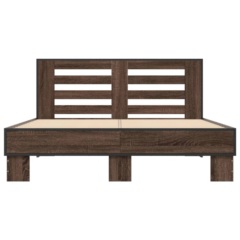 Cadre de lit sans matelas chêne marron 140x200 cm - XIOS
