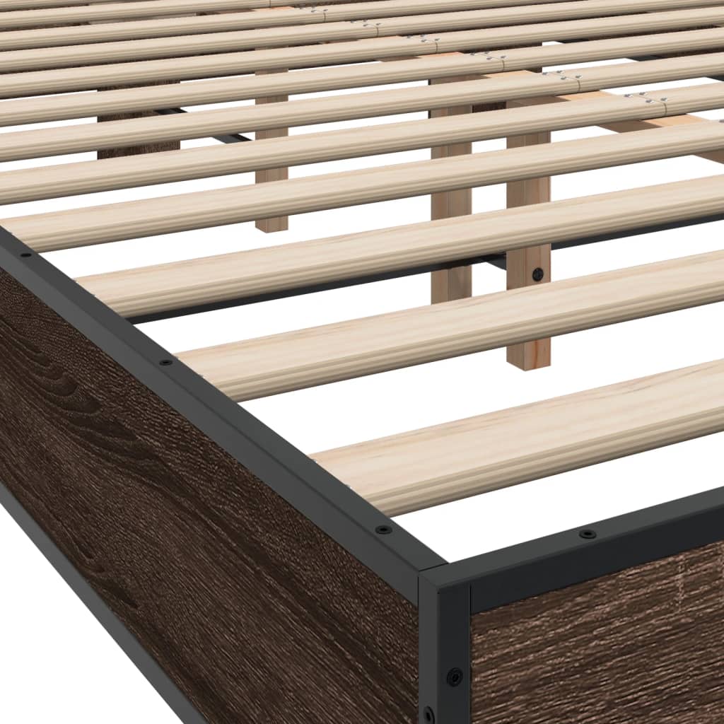 Cadre de lit sans matelas chêne marron 140x200 cm - XIOS