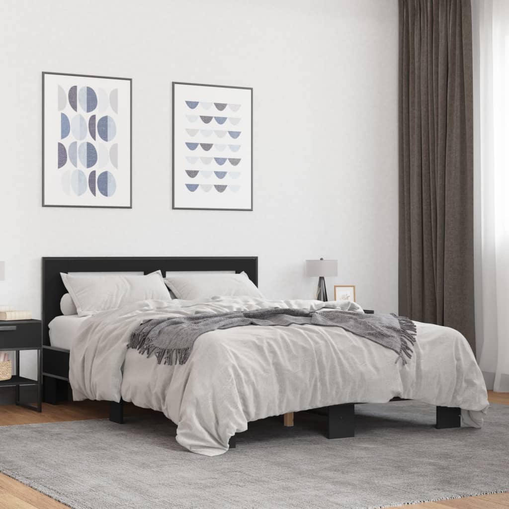 Cadre de lit sans matelas noir 120x200 cm - XIOS