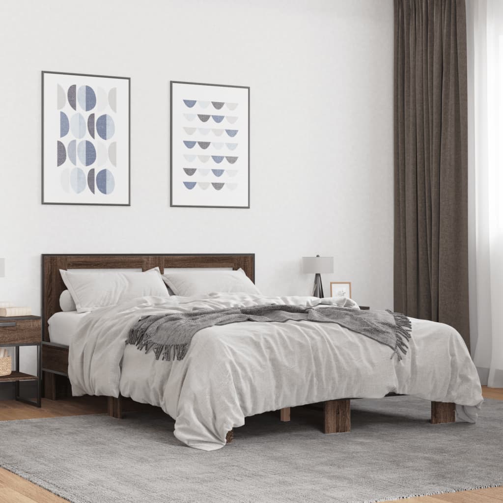 Cadre de lit sans matelas chêne marron 120x200 cm - XIOS