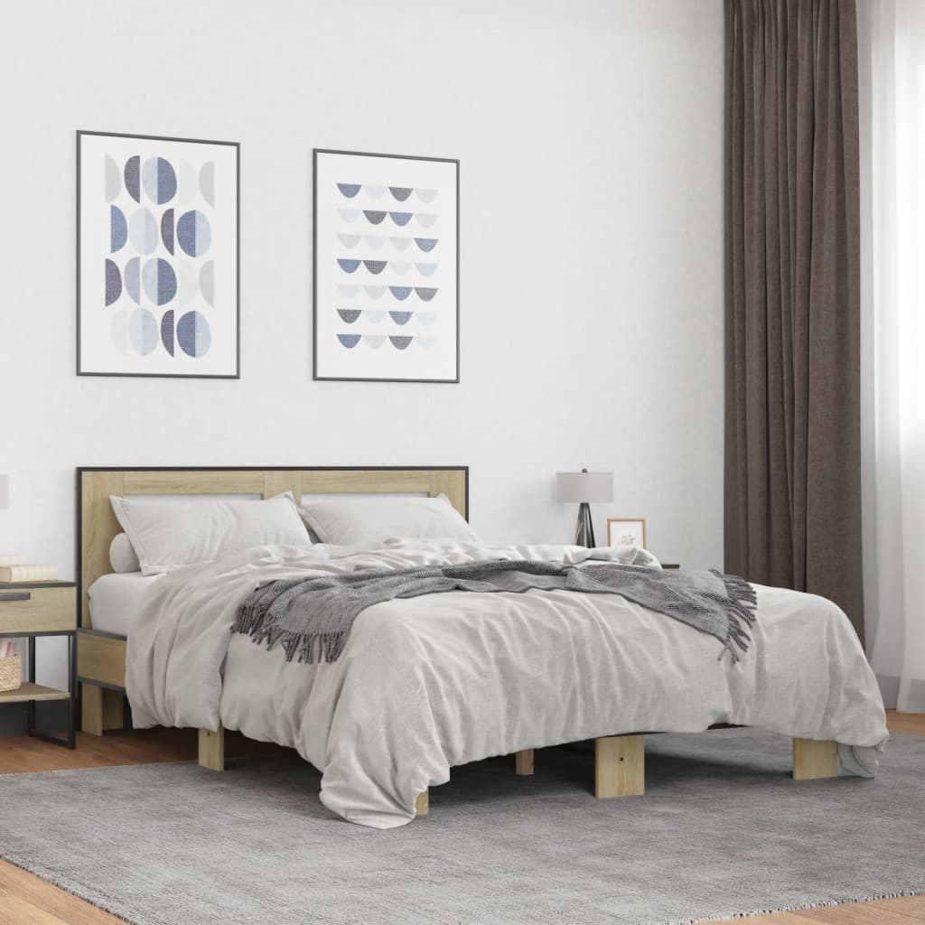 Cadre de lit sans matelas chêne sonoma 140x190 cm - XIOS