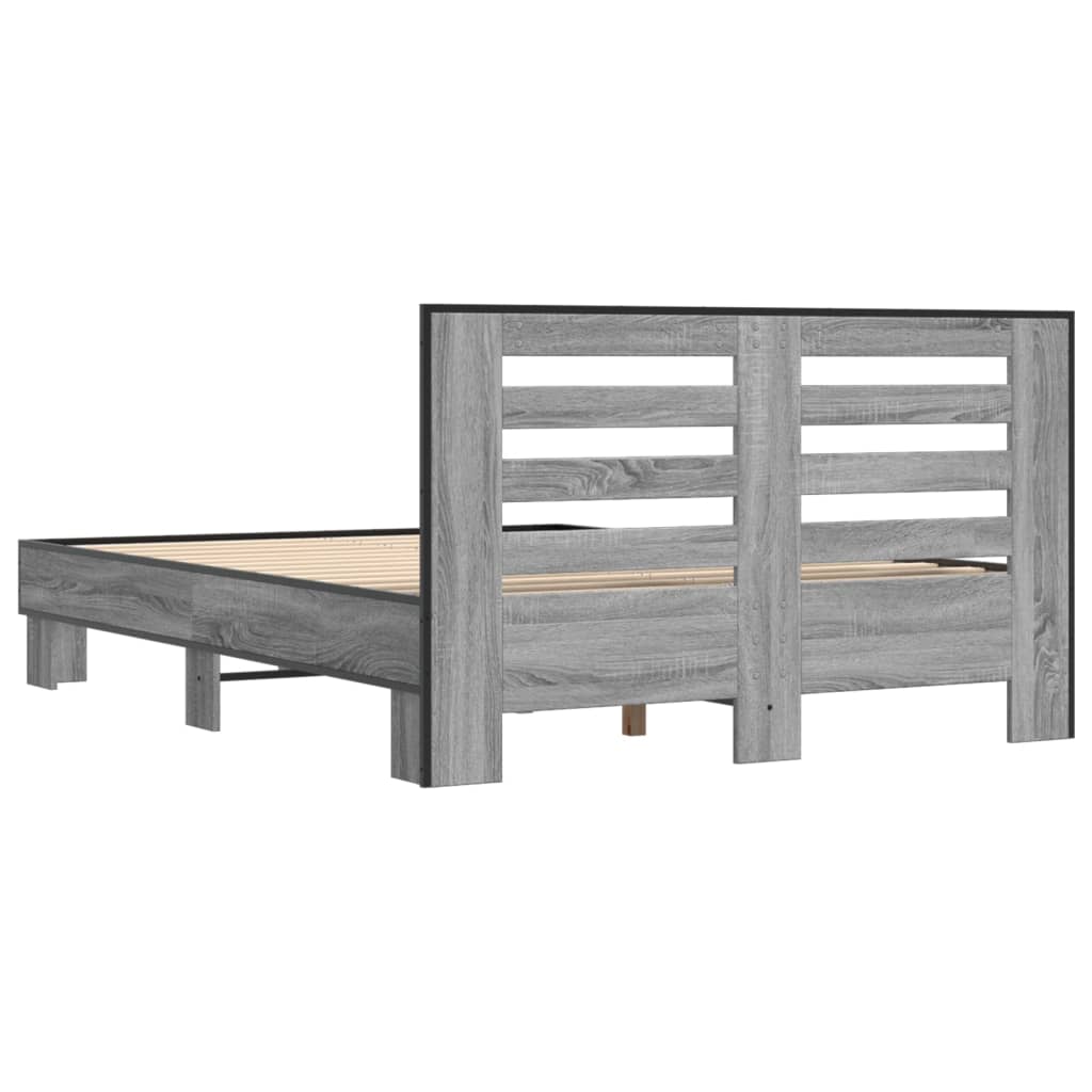 Cadre de lit sans matelas sonoma gris 140x190 cm - XIOS
