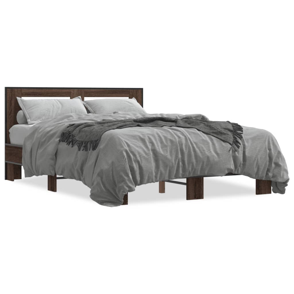 Cadre de lit sans matelas chêne marron 140x190 cm - XIOS