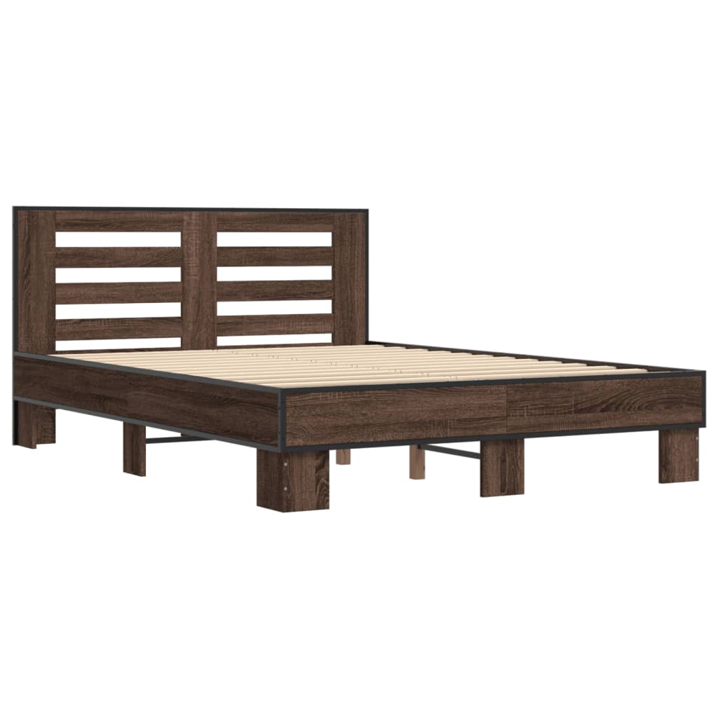 Cadre de lit sans matelas chêne marron 140x190 cm - XIOS