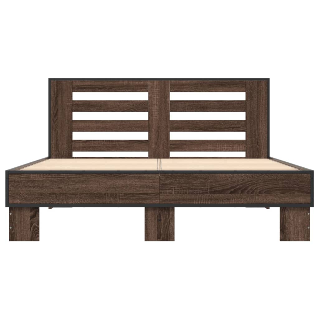 Cadre de lit sans matelas chêne marron 140x190 cm - XIOS