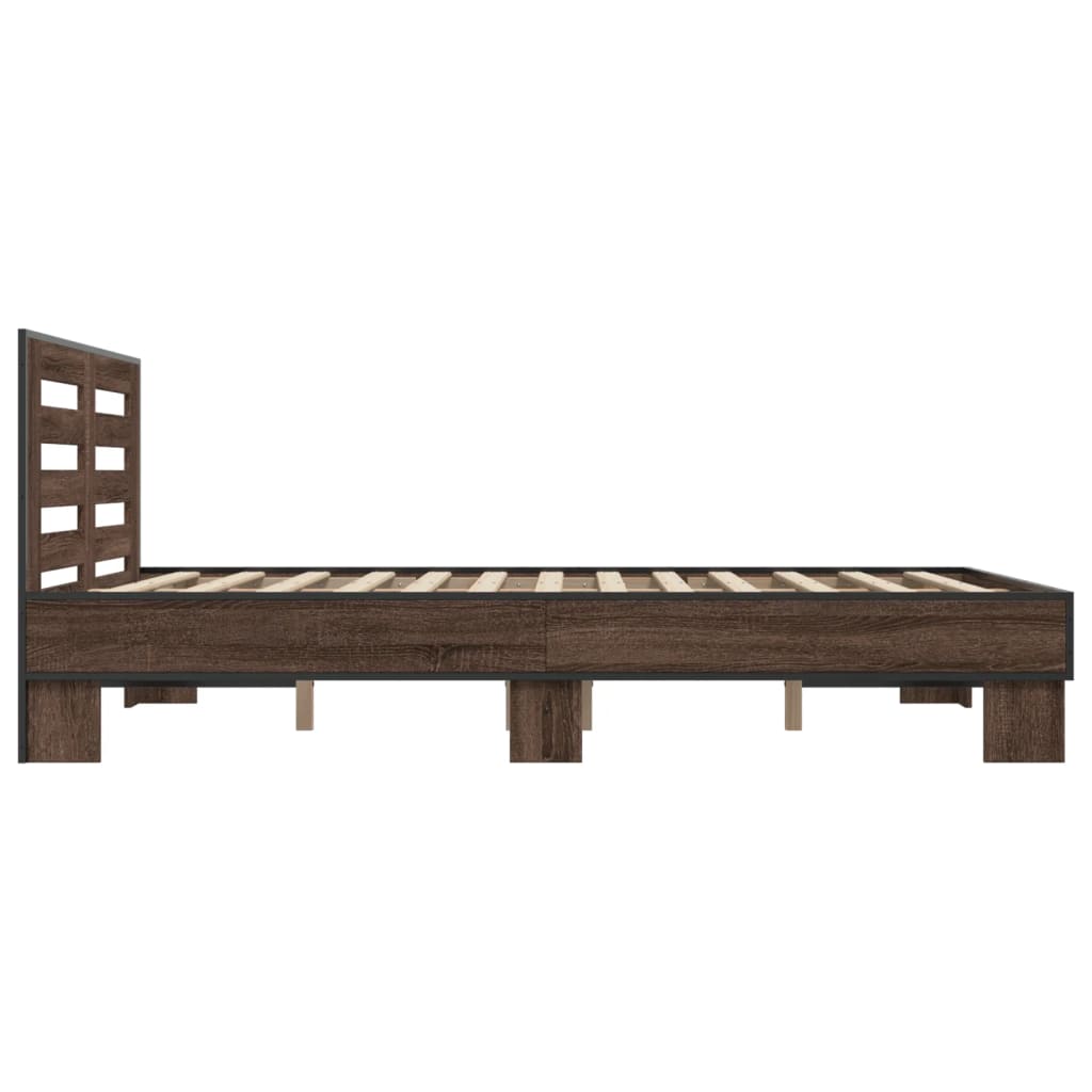 Cadre de lit sans matelas chêne marron 140x190 cm - XIOS