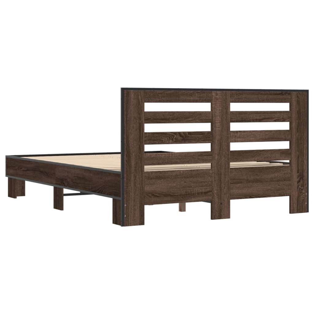 Cadre de lit sans matelas chêne marron 140x190 cm - XIOS