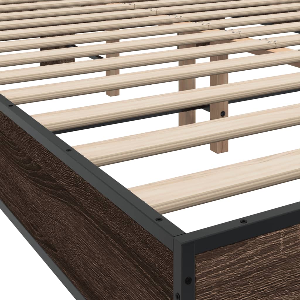 Cadre de lit sans matelas chêne marron 140x190 cm - XIOS