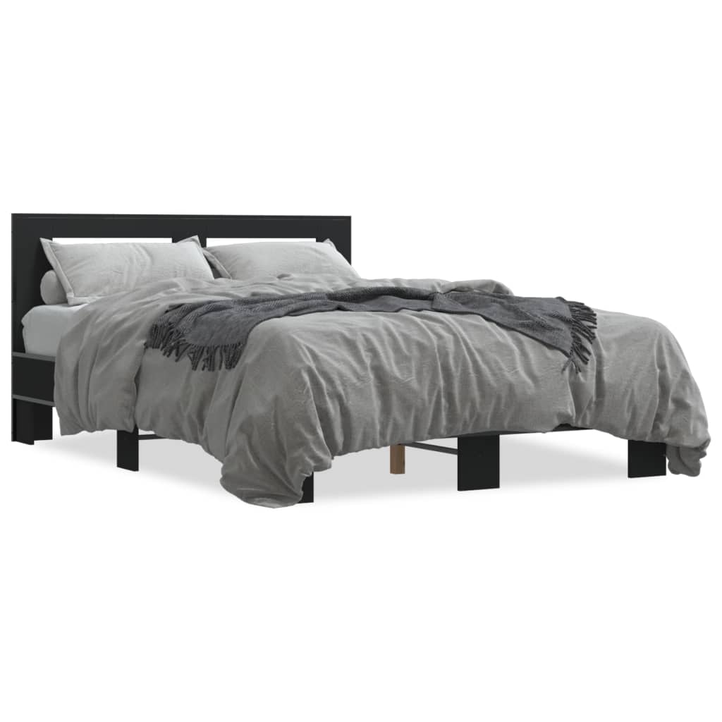 Cadre de lit sans matelas noir 135x190 cm - XIOS