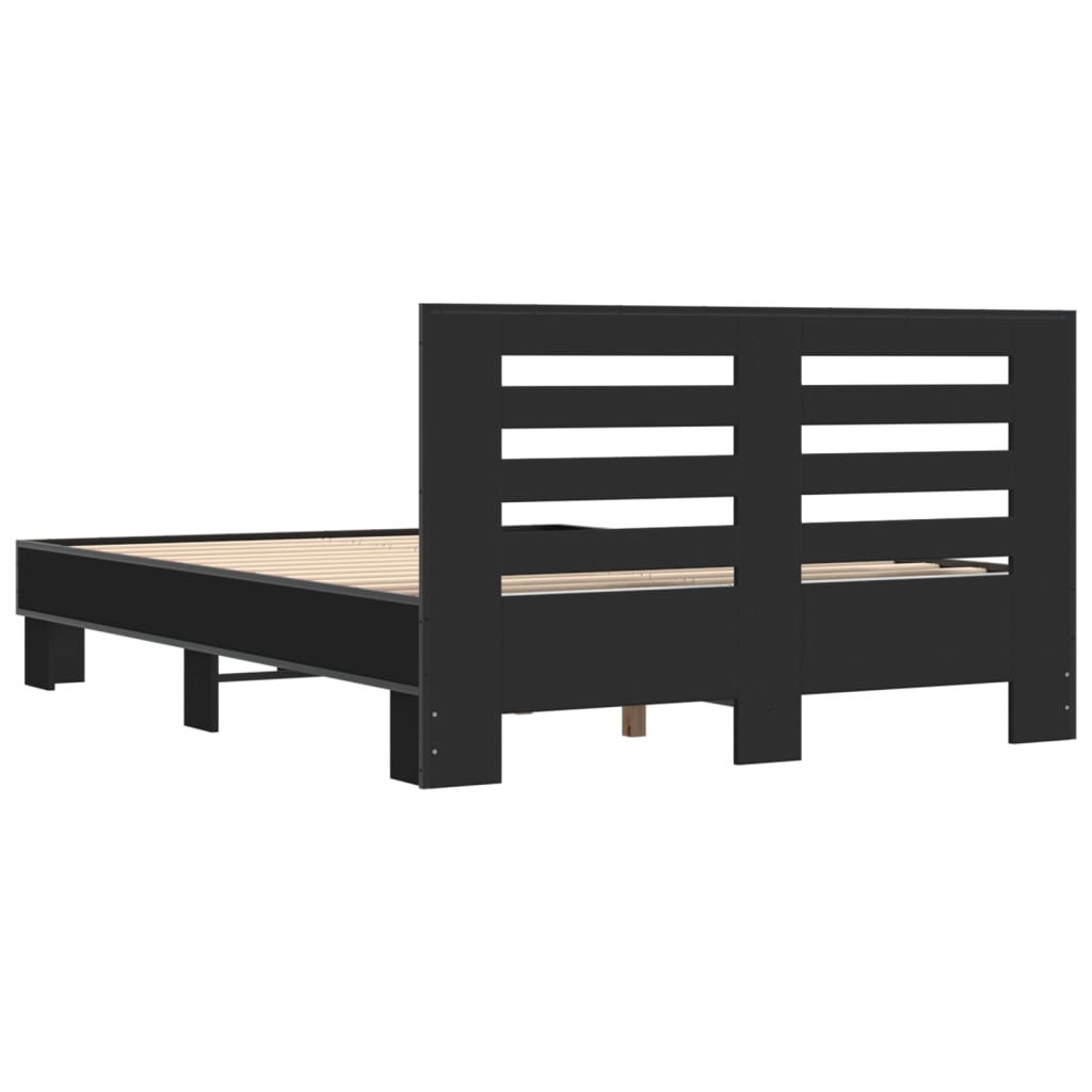 Cadre de lit sans matelas noir 135x190 cm - XIOS
