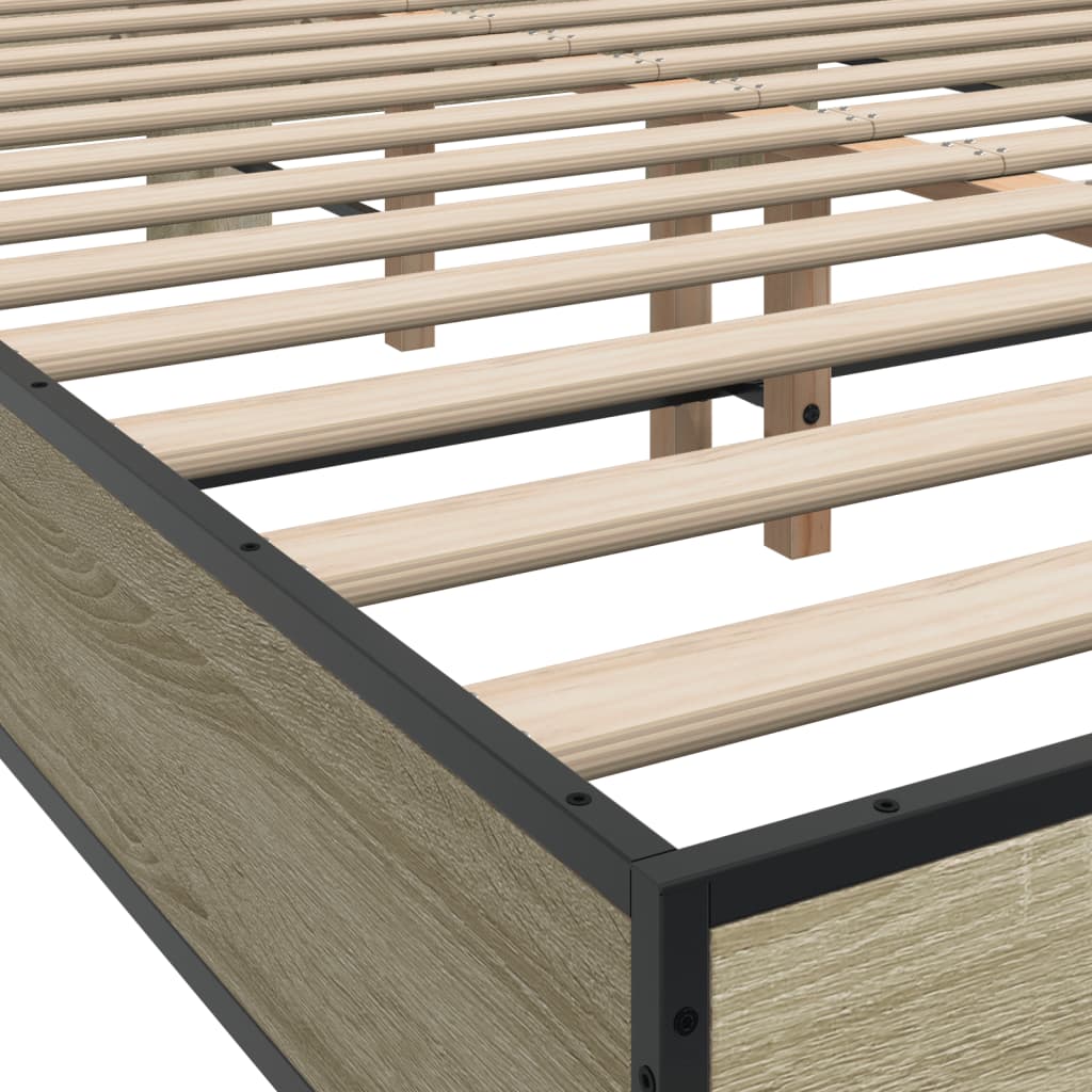 Cadre de lit sans matelas chêne sonoma 135x190 cm - XIOS
