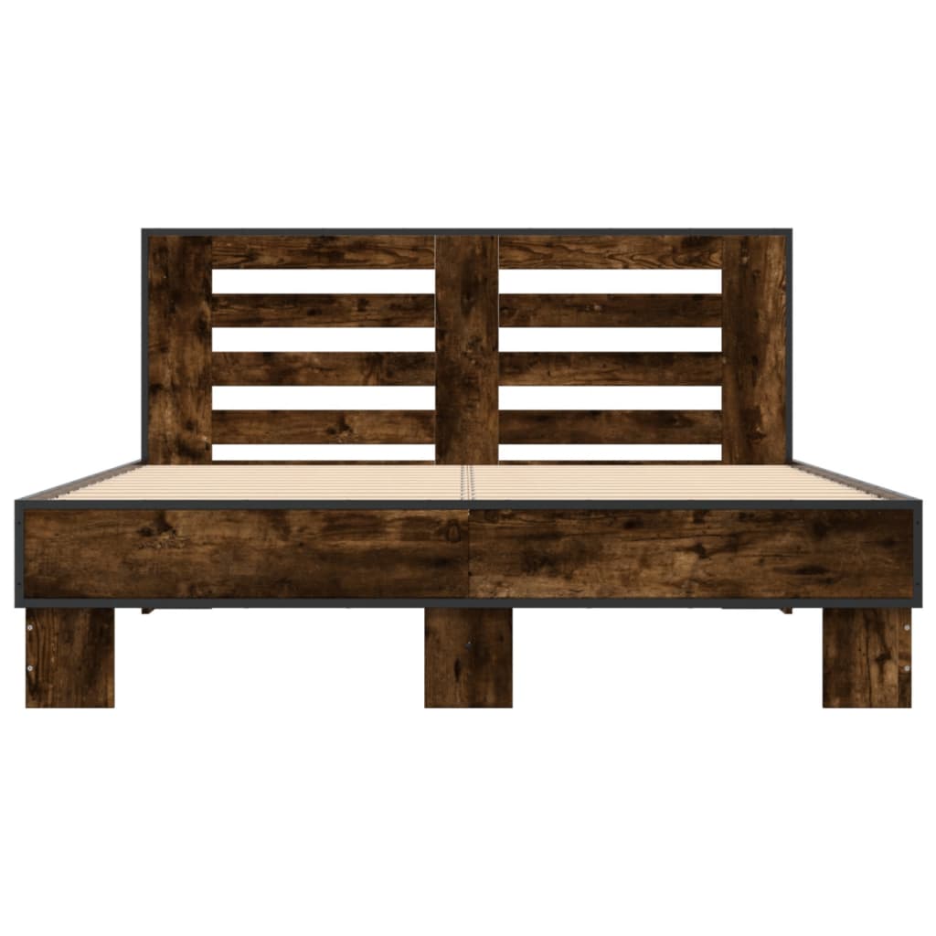 Cadre de lit sans matelas chêne fumé 135x190 cm - XIOS