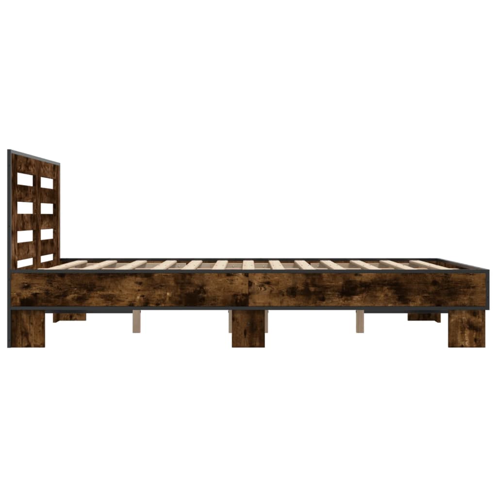 Cadre de lit sans matelas chêne fumé 135x190 cm - XIOS